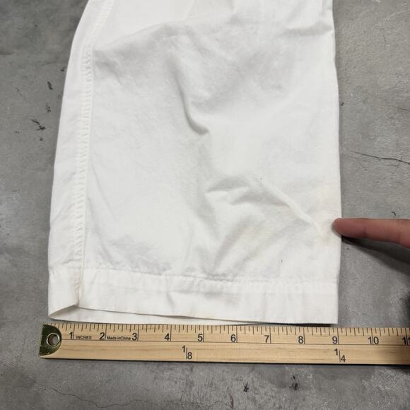 Vintage Polo Ralph Lauren Drawstring Belt White Cotton Pant Large Boat Loose 34 - Picture 7 of 10